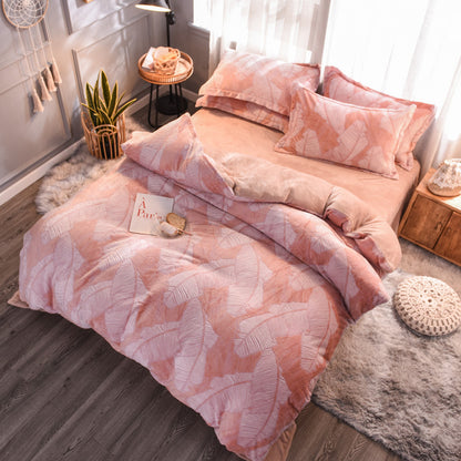 Elegant Bloom – 4-Piece Floral Bedding Set (Soft Polyester)