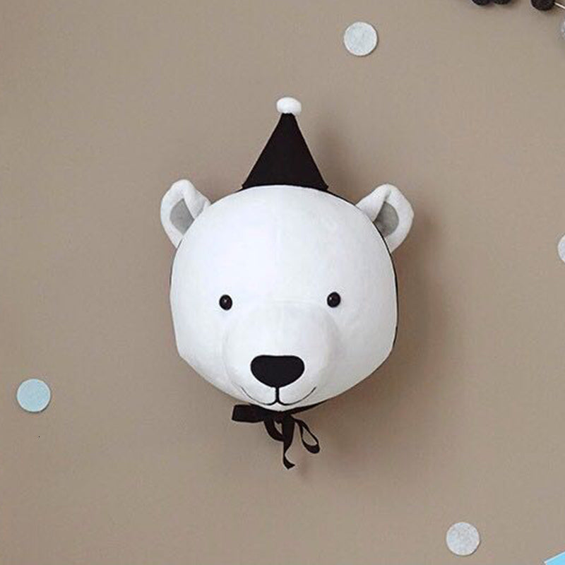 Soft Animal Wall Decor – Cotton Plush Heads for Kids' Rooms