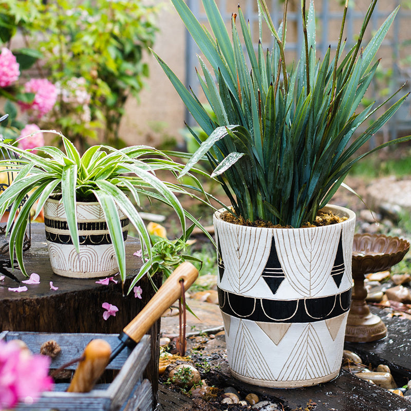 Egyptian-Inspired Decorative Pillar Planter