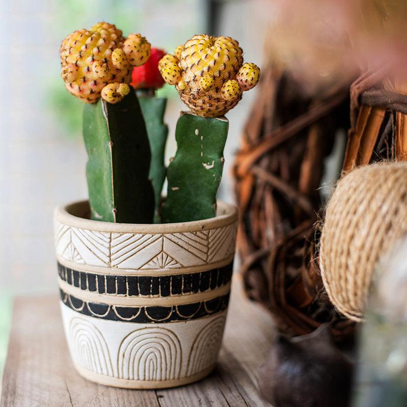 Egyptian-Inspired Decorative Pillar Planter