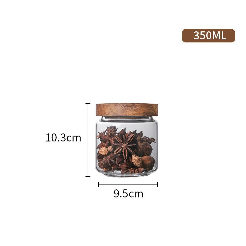 Glass Storage Jars with Wooden Lids – Airtight Borosilicate Kitchen Containers