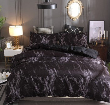 Marble Luxe Duvet Cover Set – 3 Piece Bedding with Pillowcases, Soft Polyester Twill