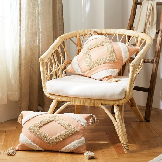 ZigZag Threads Embroidered Cotton Cushion Cover