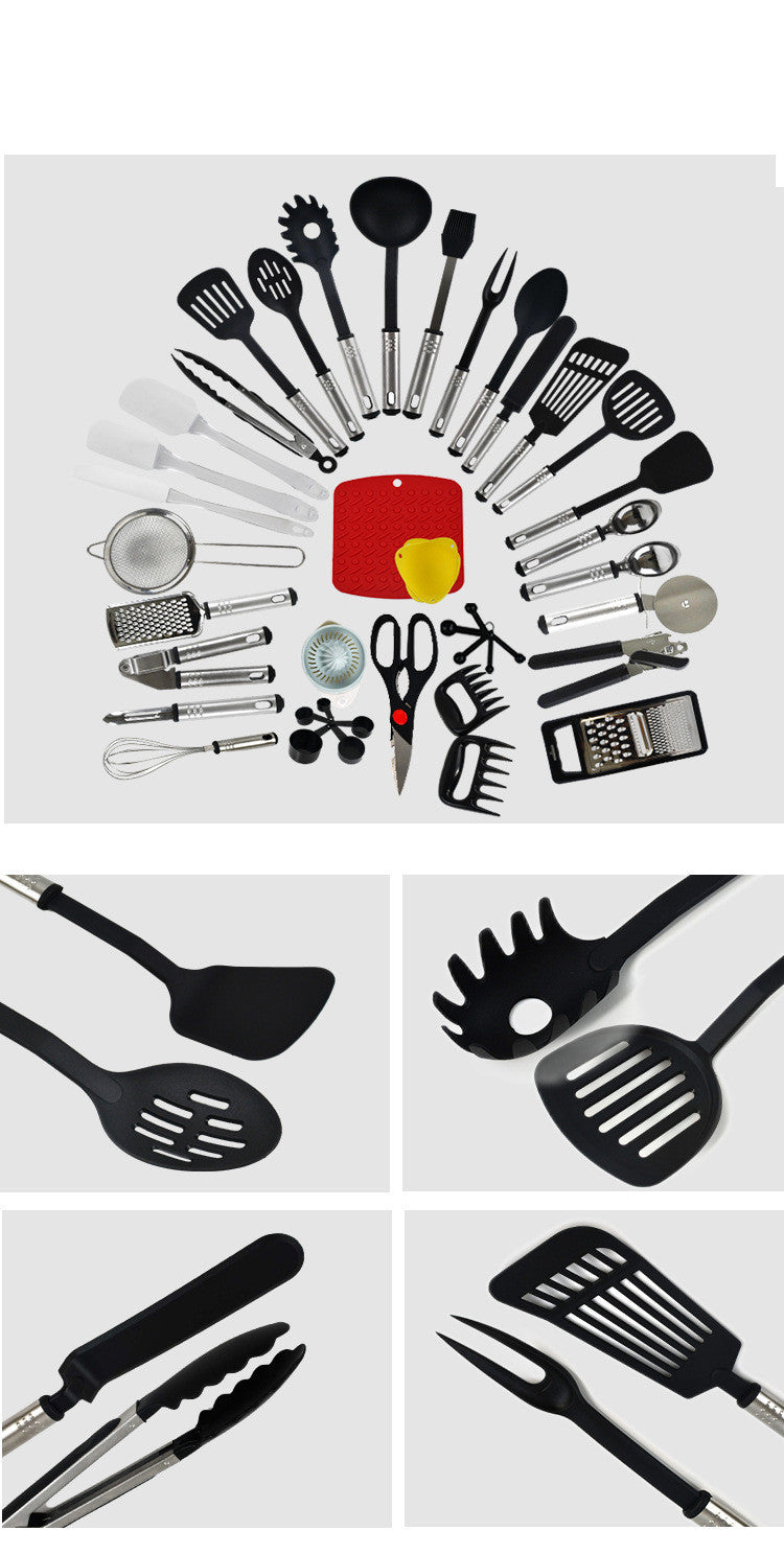 44-Piece Complete Kitchen Utensil Set – Heat-Resistant Nylon Cooking Tools Kit