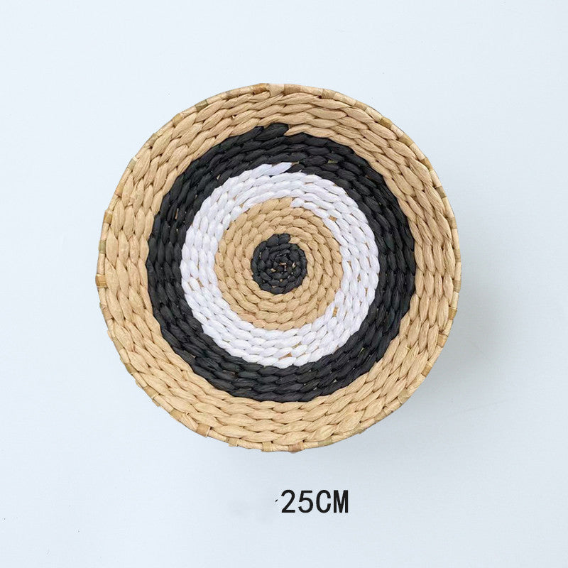SunRipple Woven Straw Wall Art – Geometric Boho Wall Decor