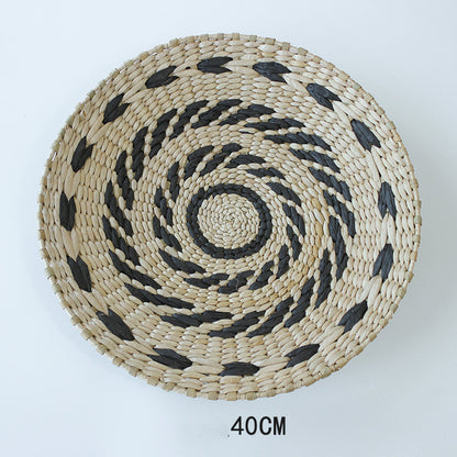 SunRipple Woven Straw Wall Art – Geometric Boho Wall Decor