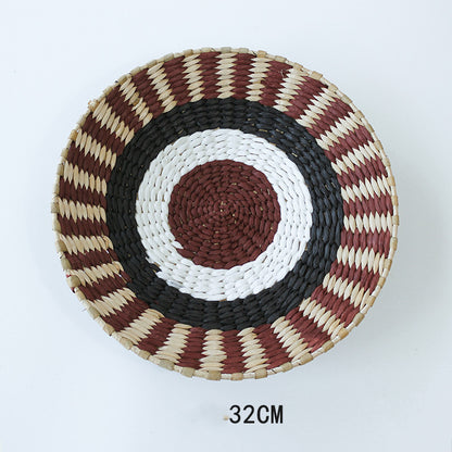 SunRipple Woven Straw Wall Art – Geometric Boho Wall Decor