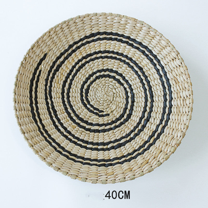 SunRipple Woven Straw Wall Art – Geometric Boho Wall Decor