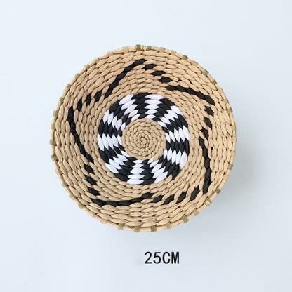SunRipple Woven Straw Wall Art – Geometric Boho Wall Decor