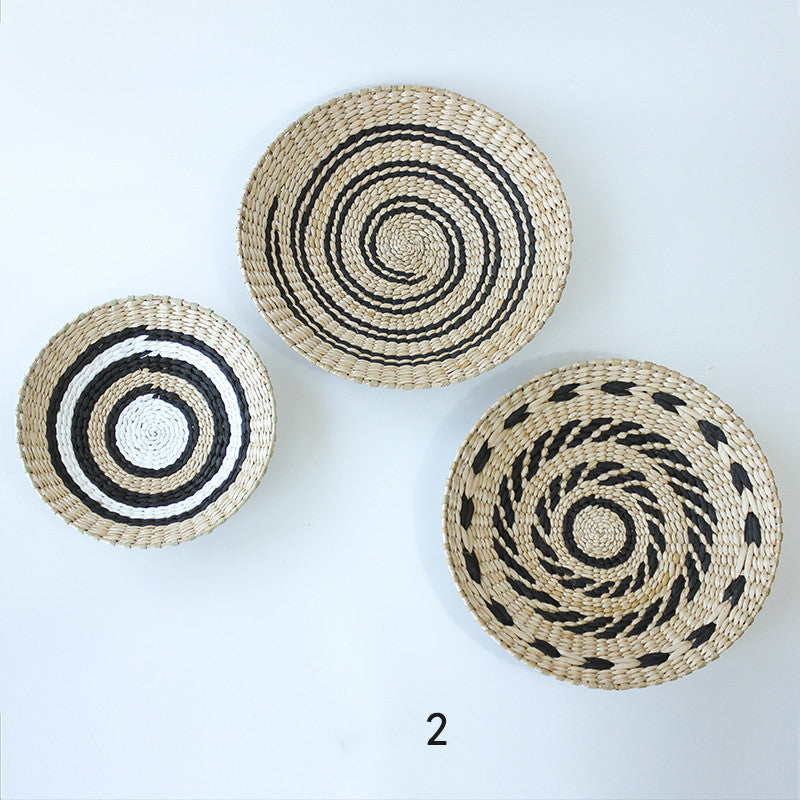 SunRipple Woven Straw Wall Art – Geometric Boho Wall Decor