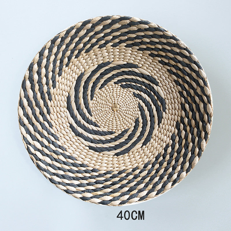 SunRipple Woven Straw Wall Art – Geometric Boho Wall Decor