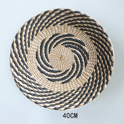 SunRipple Woven Straw Wall Art – Geometric Boho Wall Decor