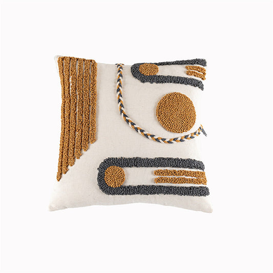 Hand-Tufted Geometric Loop Cushion Cover