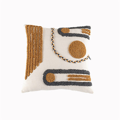 Hand-Tufted Geometric Loop Cushion Cover