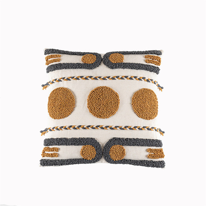 Hand-Tufted Geometric Loop Cushion Cover
