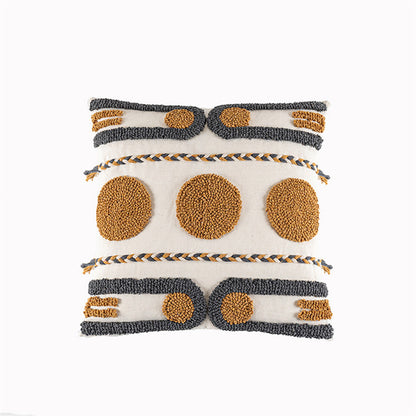 Hand-Tufted Geometric Loop Cushion Cover