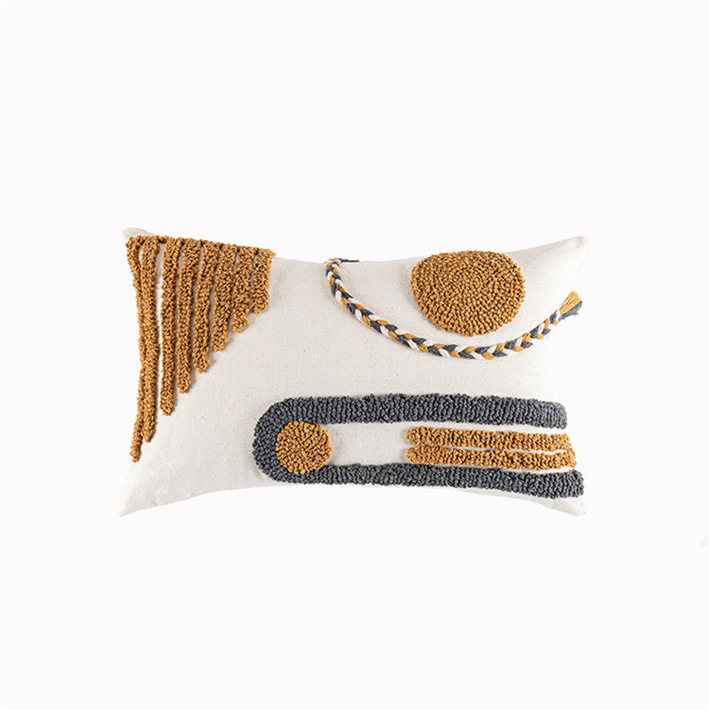 Hand-Tufted Geometric Loop Cushion Cover