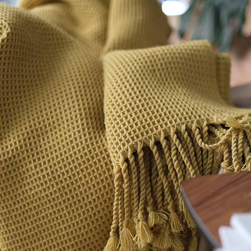 Woven Warmth – Lightweight Acrylic Throw Blanket