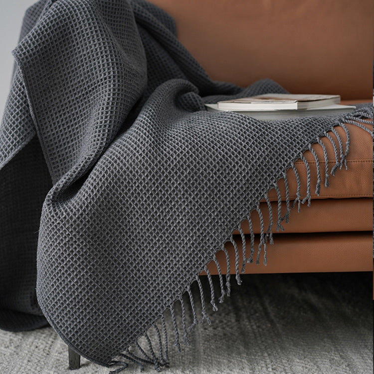 Woven Warmth – Lightweight Acrylic Throw Blanket