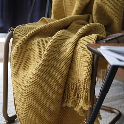 Woven Warmth – Lightweight Acrylic Throw Blanket