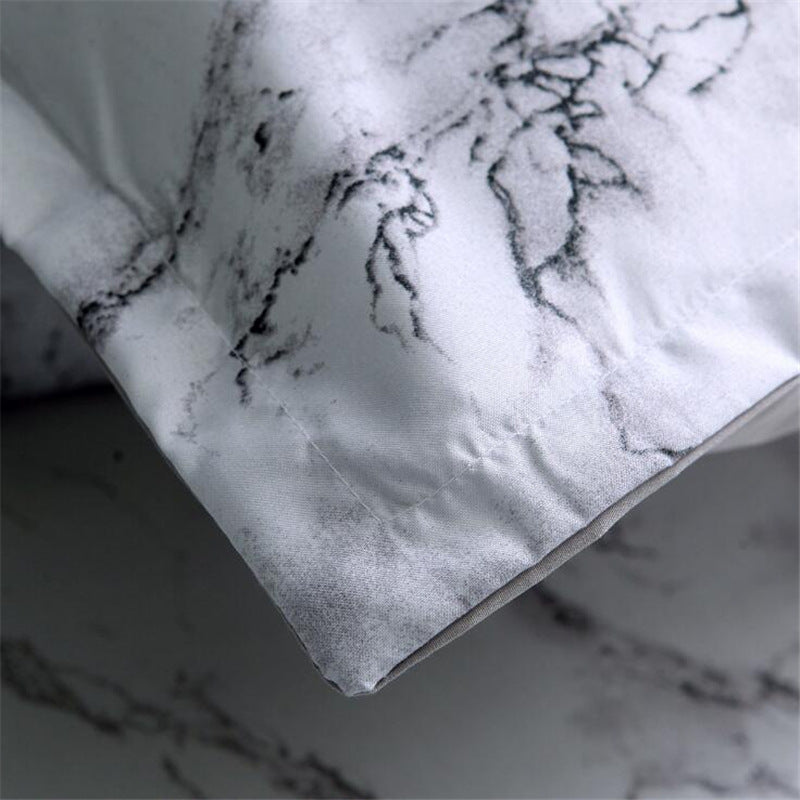 Marble Luxe Duvet Cover Set – 3 Piece Bedding with Pillowcases, Soft Polyester Twill