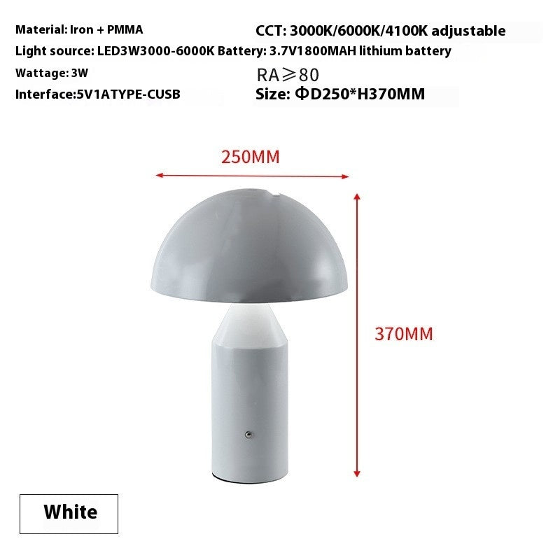 Auréa Touch Lamp – Rechargeable Conical Table Light with 3-Color Dimming