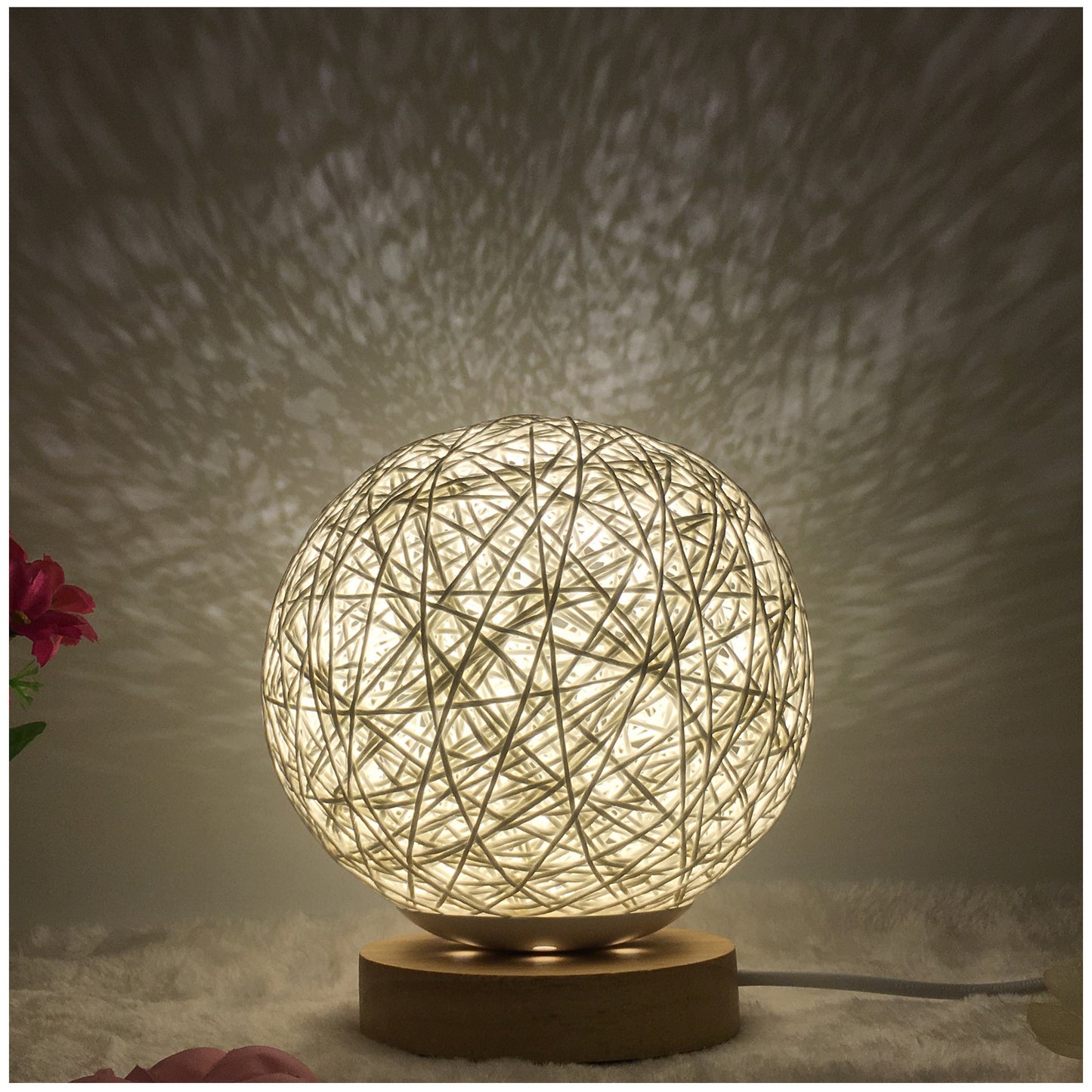 LunaGlow Rattan Sphere Lamp