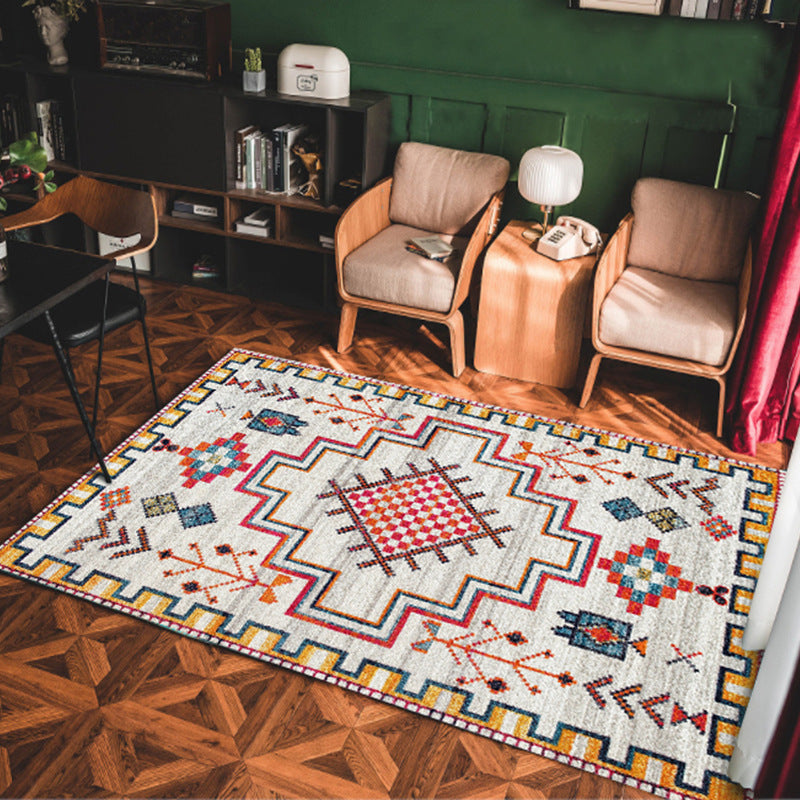 Bohemian Geometric Area Rug – Soft Woven Carpet for Living Room, Bedroom & Sofa | Modern Boho Home Decor