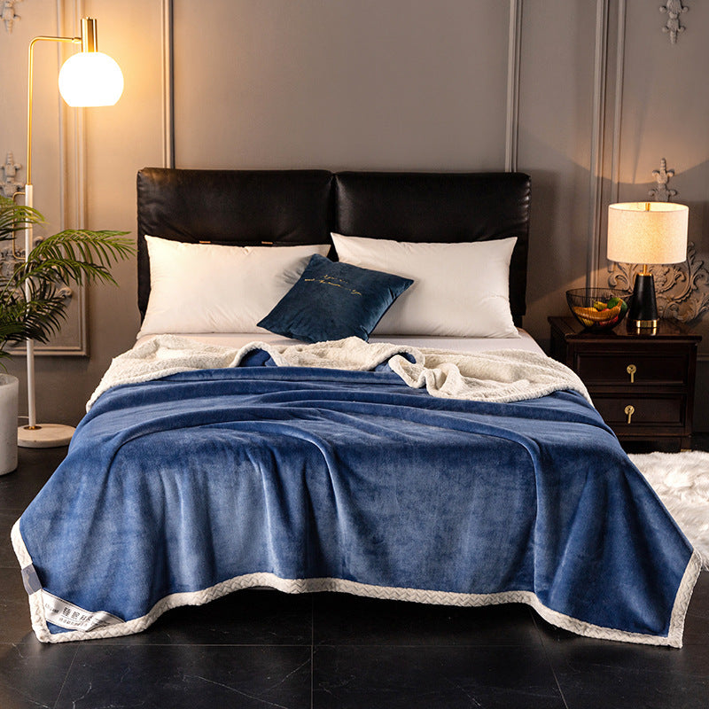 Ultra-Soft Double Fleece Blanket – Thick Coral Flannel for All-Season Comfort