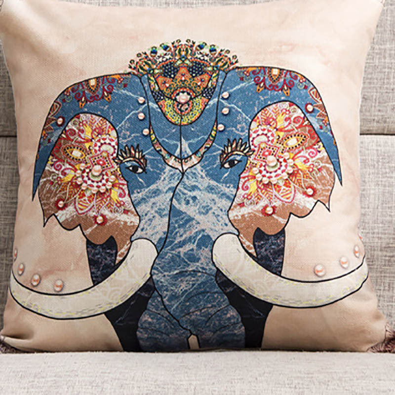 Regal Elephant Tapestry Cushion Cover