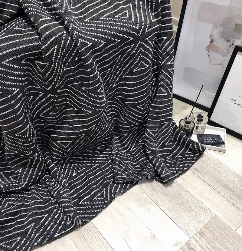 Scandi Lines – Modern Knit Throw Blanket