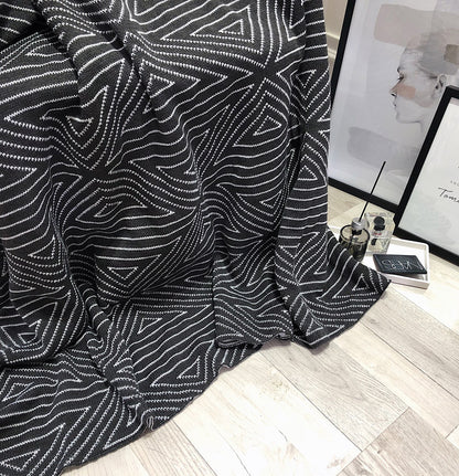Scandi Lines – Modern Knit Throw Blanket