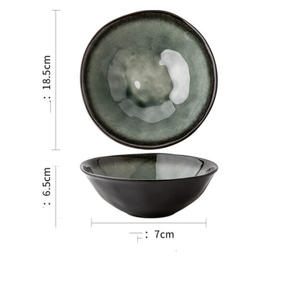Retro Glazed Ceramic Bowl – Japanese Porcelain Noodle, Salad & Soup Bowl