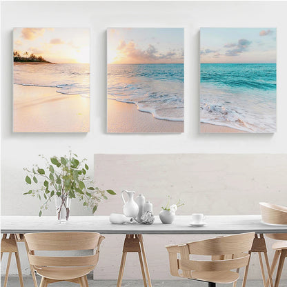 Coastal Tranquility – 3-Piece Ocean Canvas Wall Art Set
