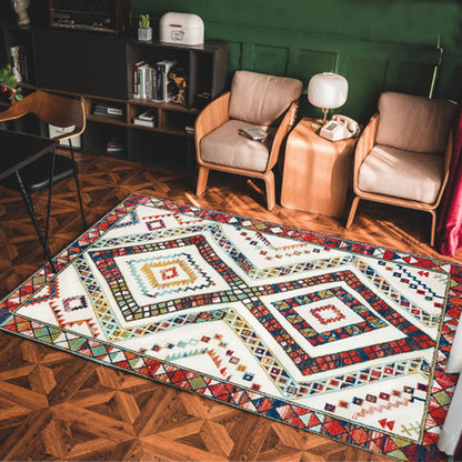 Bohemian Geometric Area Rug – Soft Woven Carpet for Living Room, Bedroom & Sofa | Modern Boho Home Decor