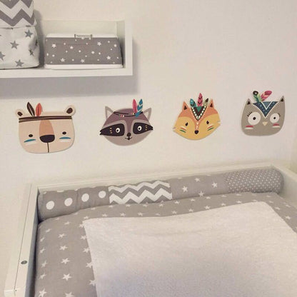 Whimsical Animal Wall Décor – Soft Cotton Heads for Kids' Rooms