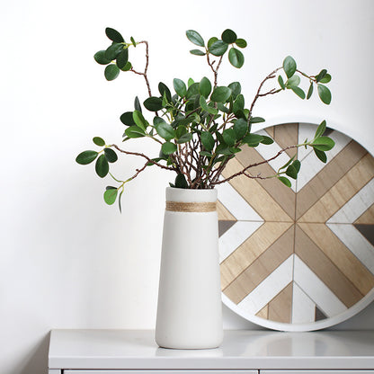 Minimalist Ceramic Rope Vase – Frosted Finish