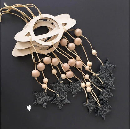 DIY Pine Wood Wall Hanging Kit – Planet & Star Theme