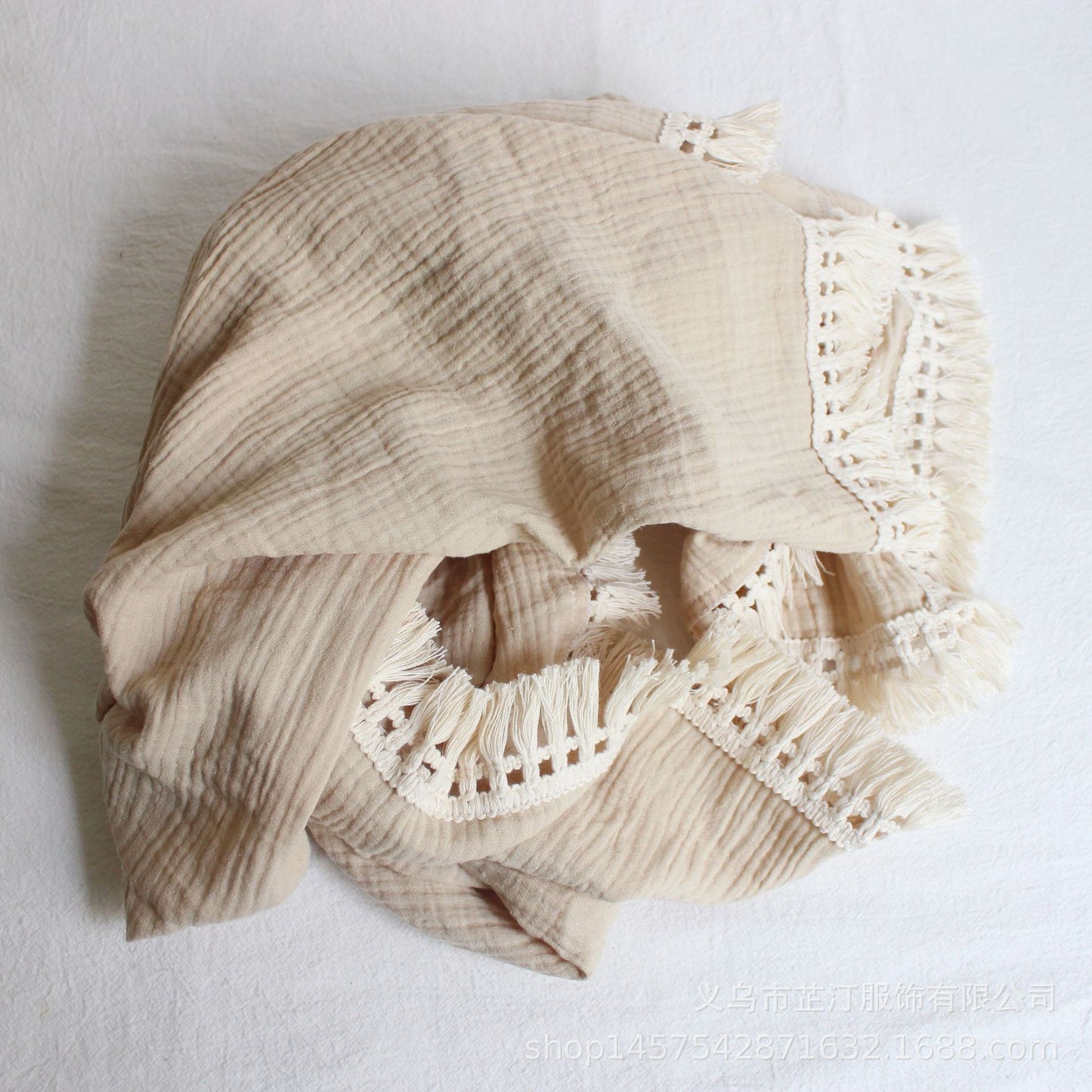 Lullaby Cotton – Double Gauze Baby Blanket with Pompoms