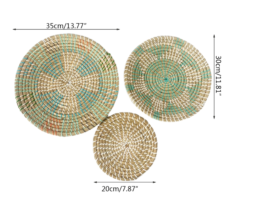 BohoWeave Straw Tray Set