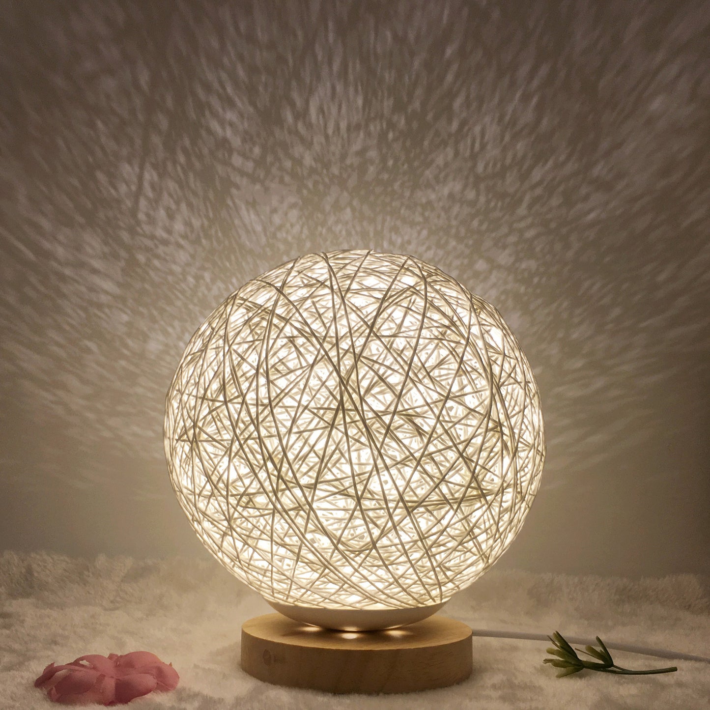 LunaGlow Rattan Sphere Lamp