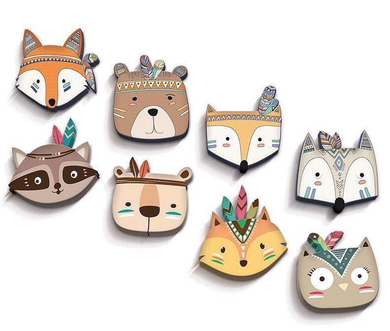 Whimsical Animal Wall Décor – Soft Cotton Heads for Kids' Rooms