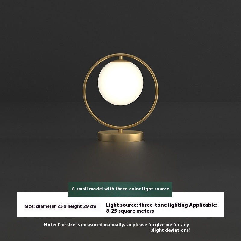 Modern Halo Orb LED Bedside Lamp – Minimalist Nightstand Light