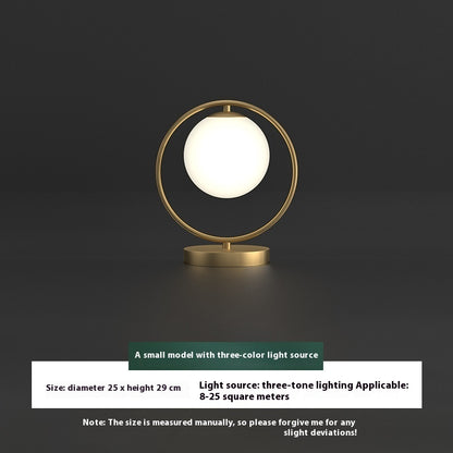 Modern Halo Orb LED Bedside Lamp – Minimalist Nightstand Light