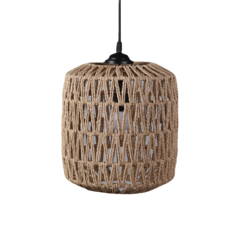 TerraGlow Woven Pendant Lamps – Handcrafted Paper String Shades