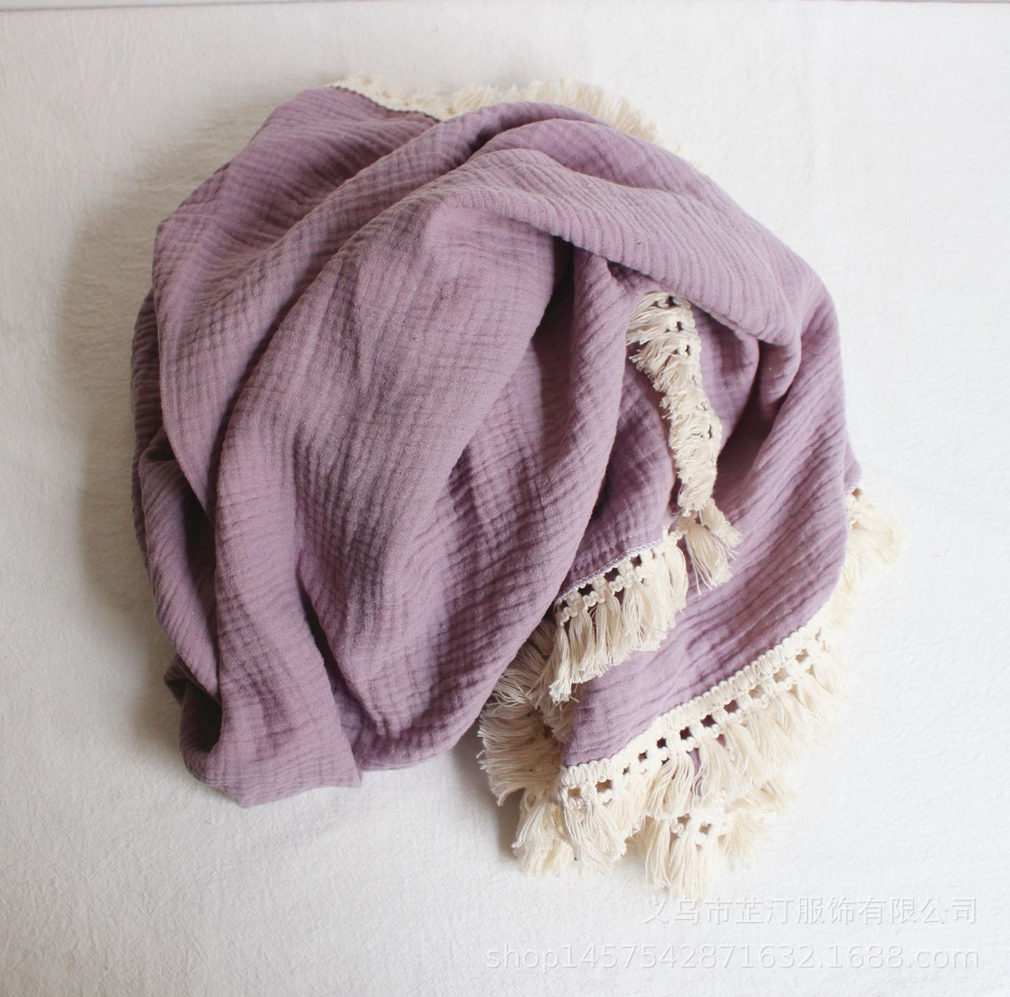 Lullaby Cotton – Double Gauze Baby Blanket with Pompoms