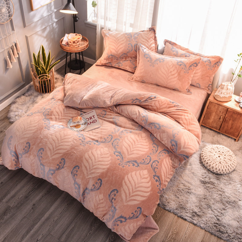 Elegant Bloom – 4-Piece Floral Bedding Set (Soft Polyester)