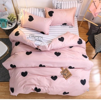BETTY – Charming 4-Piece Heart Print Bedding Set (Multiple Sizes)