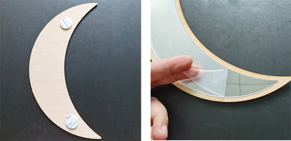 LunaPhases™ Nordic Mirror Wall Stickers – Moon Cycle Acrylic Decor Set