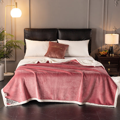 Ultra-Soft Double Fleece Blanket – Thick Coral Flannel for All-Season Comfort